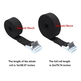 4 Pcs Tie Down Straps, Roof Rack Straps, Adjustable Heavy Duty Tensioning Belts with Buckles, 250kg Loading Capacity Lashing Straps for Motorcycles Trucks Luggage Cargo Trailer(1m&2m)