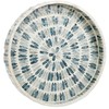 Coastal Home 12 in Round Blue Capiz Tray 15'' Blue