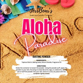 JerrBear’s Custom Body Dusting Powder - Scented - Gentle - Fine Powder Talc-Free Fragrance Moisture Cosmetic Skin Care:_Aloha Paradise