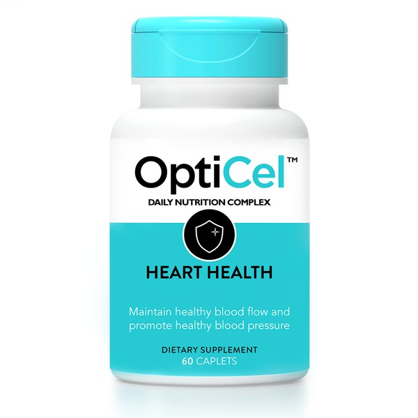 OptiCel Heart Health - Heart Health & Blood Pressure Supplement for Men & Women, Supports Endurance, Recovery, Cholesterol & Cardiovascular Health, Plant-Based, Gluten-Free and Non-GMO, 60 Capsules