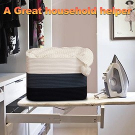 Storage Baskets for Organizing, 2 Pack Woven Basket for Storage, Rectangle Baskets for Shelves Closet Organizers, Toy Basket for Nursery Storage Living Room, Laundry Room, Bedroom, Gradient Blue