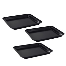 Parthan 3-Pack Oven Trays - 23.8cm Non Stick Carbon Steel Baking Tray Set, Dishwasher Safe and Easy Clean (Black)