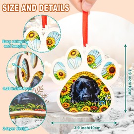 Black Labrador Gifts Dog Christmas Suncatcher Ornament - Beautiful Holiday Decoration for Dog Lovers - Xmas 2-Layer Wood & Acrylic Tree Ornament - Home Decor for Pet Owners