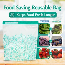 PrepSealer Keep Food Fresh Longer Food Saving Reusable Bag (6 Pieces (Large))