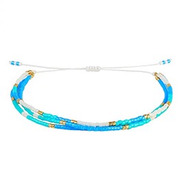 C·QUAN CHI Women Pearl Strand Bracelets Miyuki Bracelets Friendship Bracelets Adjustable Jewelry