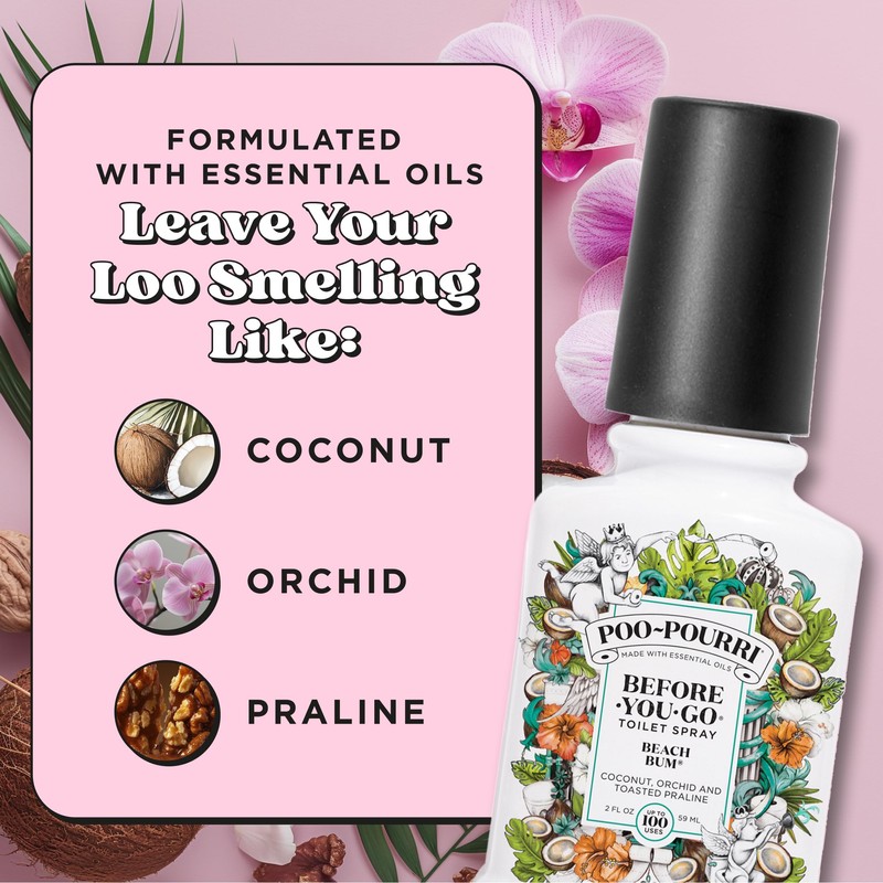 Poo-Pourri Before-You-Go Toilet Spray, Beach Bum, 2 Fl Oz, Up