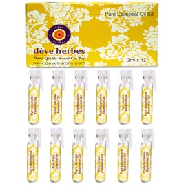 Deve Herbes Essential Oil Kit 100% Natural Therapeutic Grade 2ml (0.06 oz) Each - Pack of 12