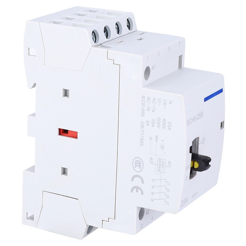 BCH8-25M 4P 25A Household AC Modular Contactor with Manual Control