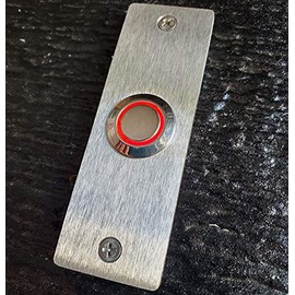 Stainless Steel Narrow Doorbell 1" x 3" with LED Button (Red Ring LED)