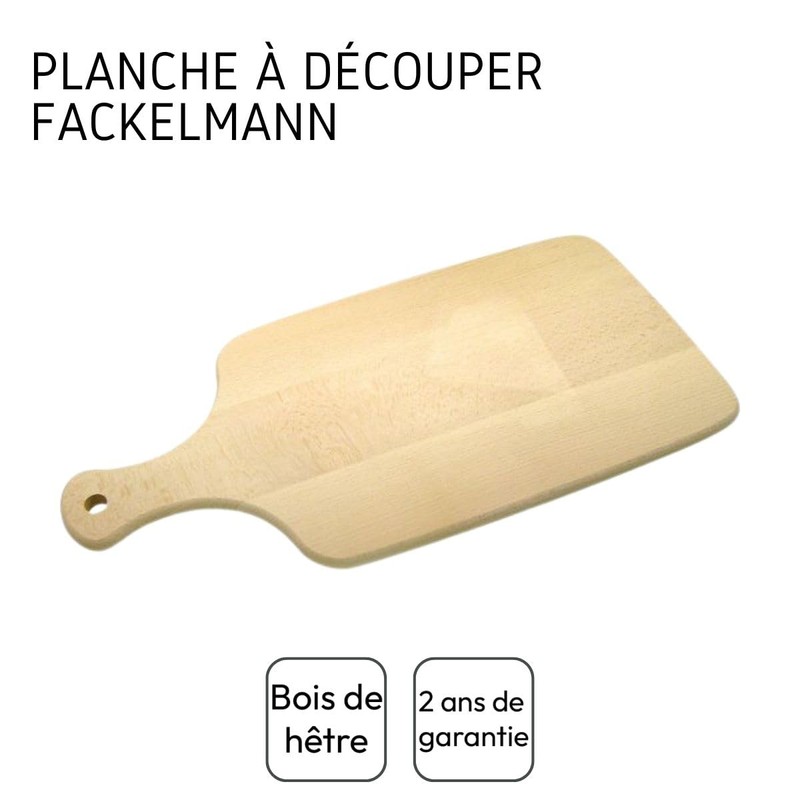 Fackelmann Griffbrett, Küchenbrett aus Buchenholz, Servierbrettchen (Farbe: Braun), Menge: 1