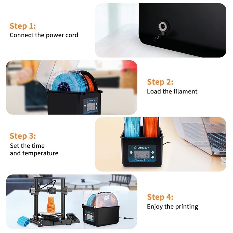 Comgrow Filament Dryer, Upgraded Filament Dry Box, Large-Capacity 3D Filament