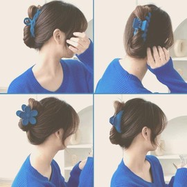 Blue Hair Claw Clips, Lightweight Big Strong Hold Nonslip Matte Claw Hair Clips for Thick Hair & Thin Hair & Curly Hair, 90's Vintage Jaw Clips for Wo