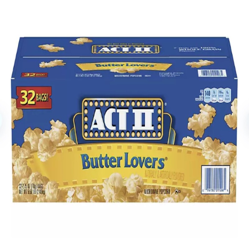 ACT II Butter Lovers Microwave Popcorn, 2.75 oz., 32 pk.