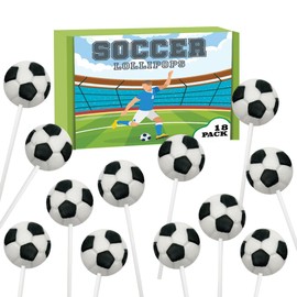Soccer Candy Lollipops - 18 Count Individually Wrapped Suckers - Great for Soccer Party Favors - Sports Snacks - Soccer Goodie Bags - Soccer Team Treats