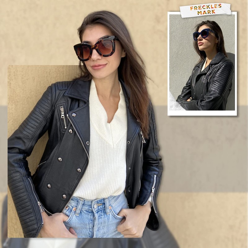 Vintage Retro Cateye Sunglasses for Women Designer Butterfly Frames Semi