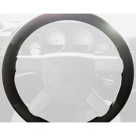 RedlineGoods Lenkradbedeckung kompatibel mit Chrysler 300 2005-10. Maßgeschneidert - Nicht universell. Echtes Top Qualitat Italienisches Leder. Sierra mit Schwarzem Faden