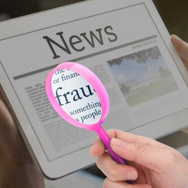 Lupa, a prueba de arañazos, buena transmisión, alto factor de aumento, mini lupa portátil para leer rosa