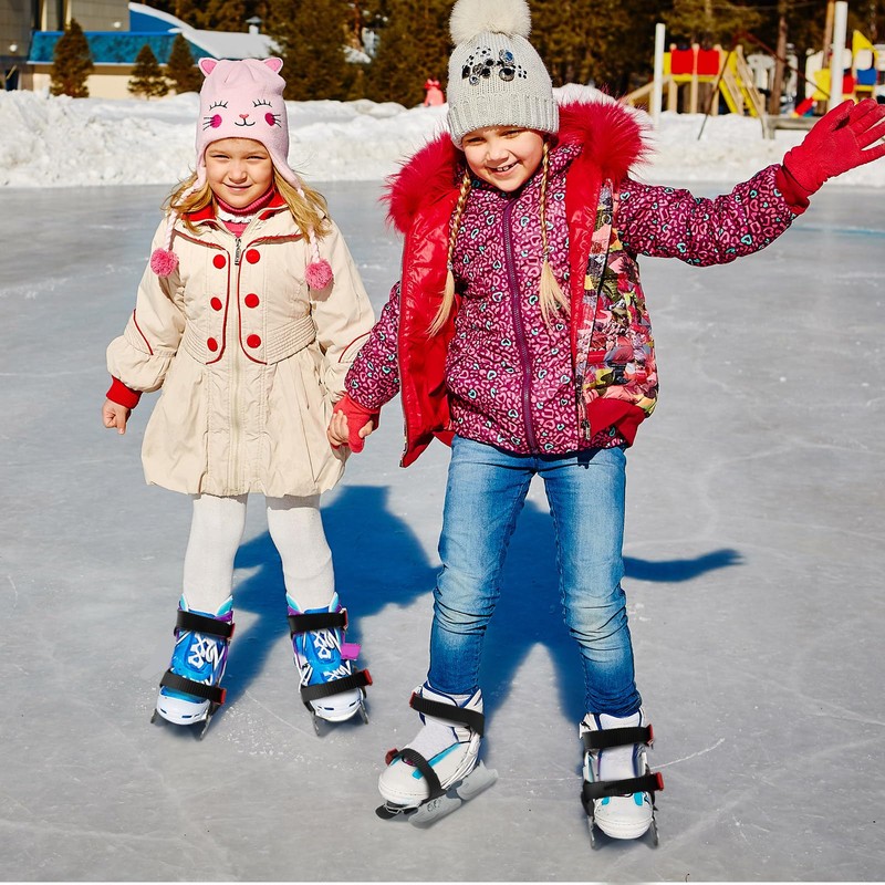 VioraWhite Toddler Ice Skates Adjustable Double Runner Ice Skates with