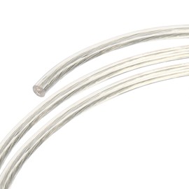 sourcing map PVC Coated Wire 2 Core Sheath Power Cable 18AWG 3.0 m / 9.84 ft Electrical Cable for LED Lamp Wire Audio Cable Speaker Cable Clear