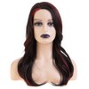 Long Wavy Black Red Wigs for Women Synthetic Side Part