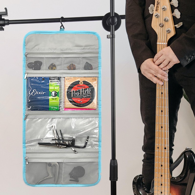 Musiin Guitar Accessory Organizer Bag, Foldable Easy Access Pockets Case,