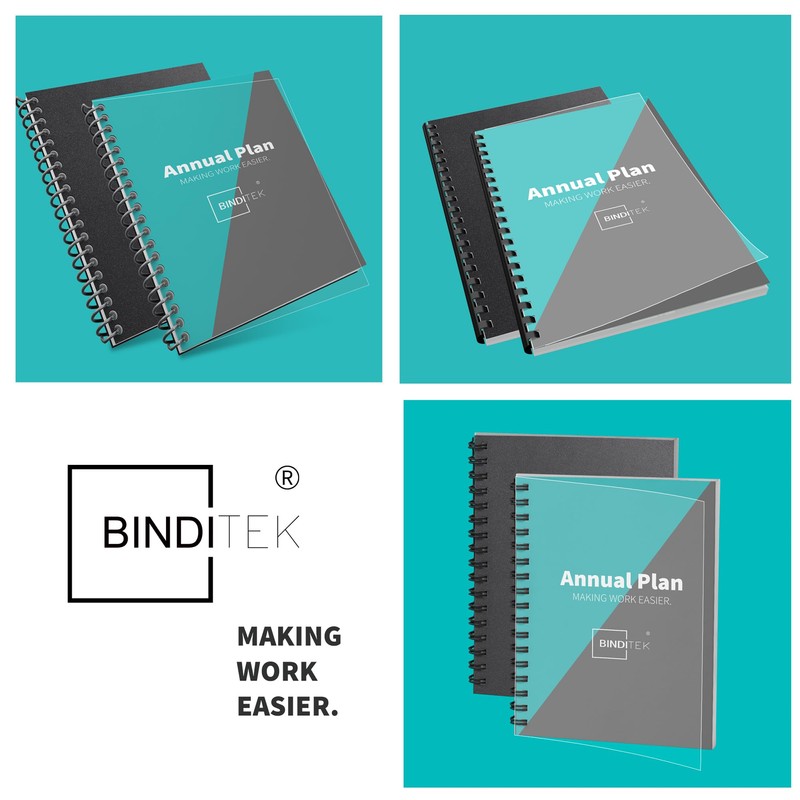 Binditek 200 Pack Binding Covers and Backs Set, 8.5 x