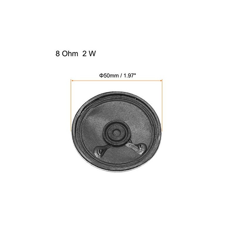 uxcell 2W 8 Ohm DIY Magnetic Speaker 50mm Round Shape