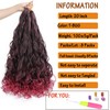 EFFGOCO French Curl Braiding Hair 20 Inch Ombre Burgundy Curly