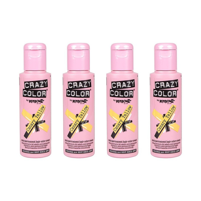 Crazy Colour Semi Permanent Hair Dye By Renbow Canary Yellow