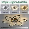 Ruibutrade 30inch Black Flower Modern CeilingFans with Lights, Low Profile