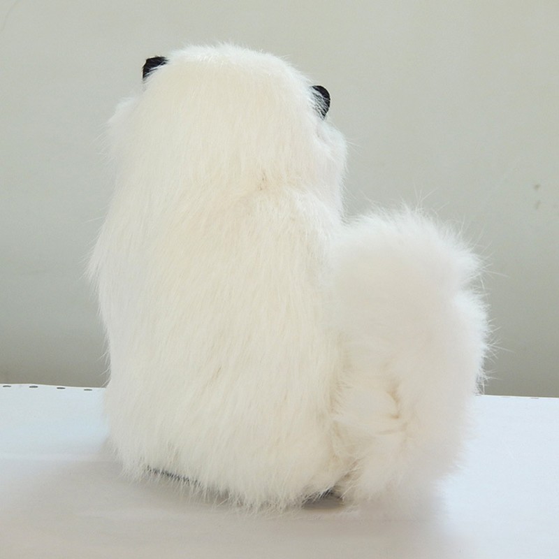 Real Sheep Hair Simulation Cat Plush Toy Electronic Pet Doll