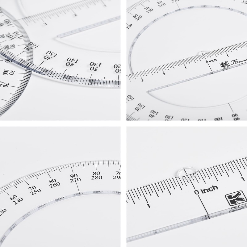 25 cm Full Round Protractor, 360 Degree Plastic Measuring Tools