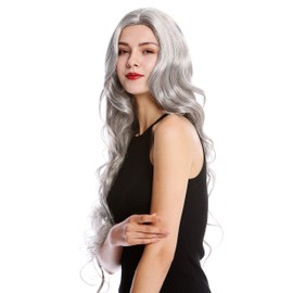 WIG ME UP - GFW2080-51 Women's Wig Very Long Middle Parting Wavy Grey Silver Grey