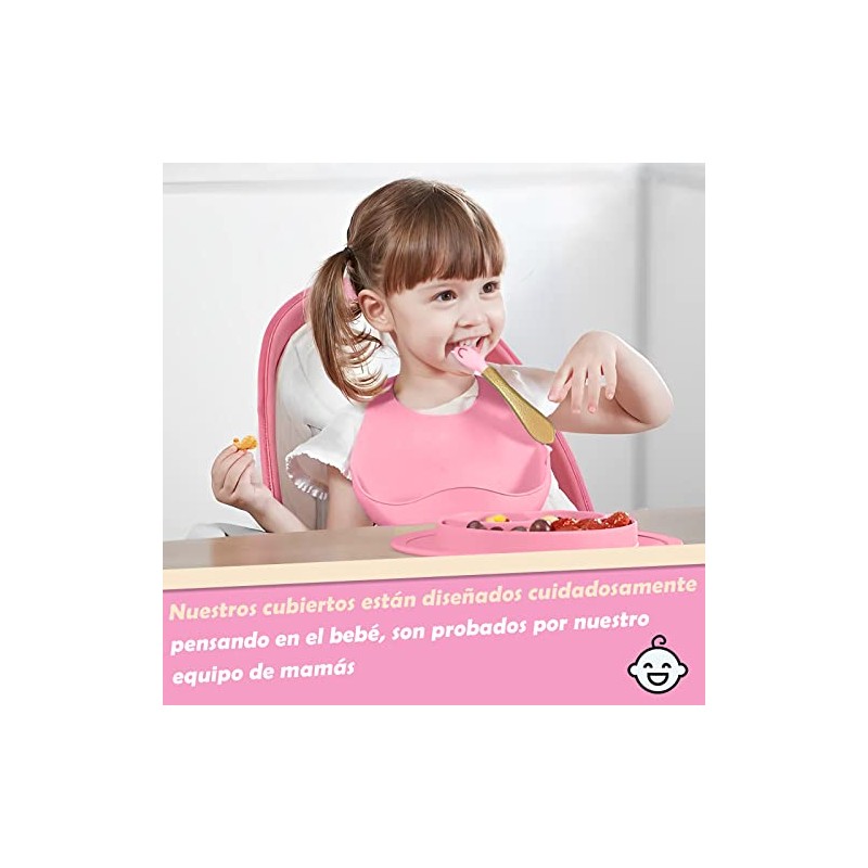 Platos para Bebe Silicon, 10 Pzas Set Alimentacion Complementaria Bebe,