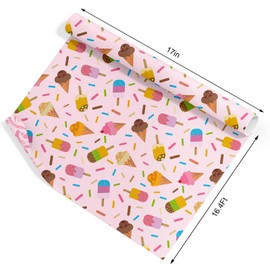 JarThenaAMCS 3 Rolls Sweet Wrapping Paper -Mini Roll- 17 In x 16.4 Ft Donuts Candy Sprinkle Ice Cream Gift Wrap Paper for Holiday Wedding Baby Shower Birthday Party Wrapping Supplies