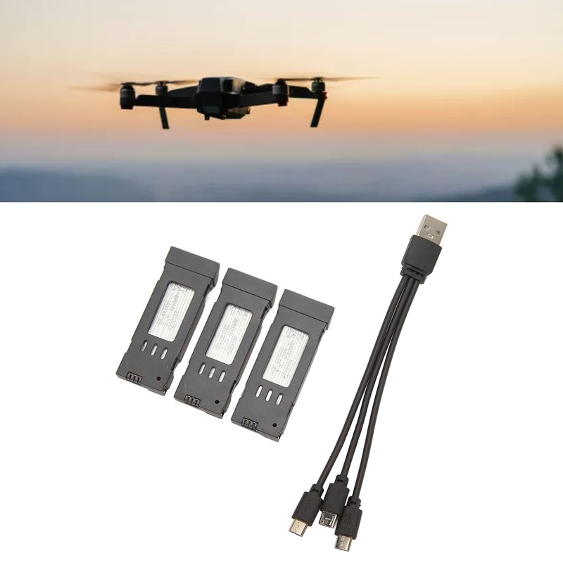 3pcs RC Plane Lithium Battery With 3 In 1 Charging