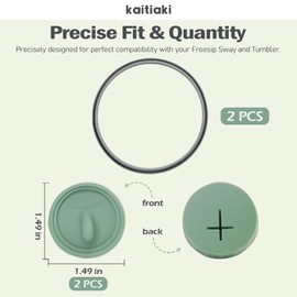 Leak-Proof Silicone Stopper and Gasket Rings Set for Owala FreeSip Sway 30oz 40oz Tumbler 40oz,Food-Grade Silicone,10Colors, Includes 2 Mouthpiece Pads and 2 Gasket Rings (Eucalyptus Green)