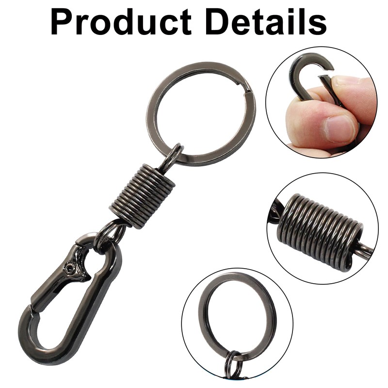 Coufce 5 Pack Black Car Key Ring Quick Release Keychain