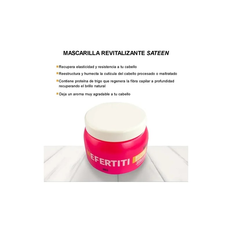 Mascarilla Revitalizante Sateen Nefertiti Cabello 350gr