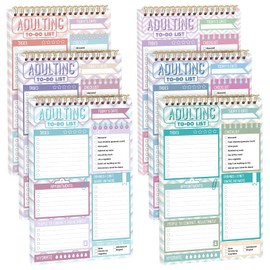 Glenmal 6 Pack Adulting Note Pad to Do List Notepad Daily Planner Notepad Daily to Do List Notebook Undated Checklist Daily Planner for Adult Office Stuffers 7.8 x 5.2 in(Fresh Color, Fresh)