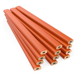 GRAPHITE Hard Lead Carpenter Pencils Bulk - (1) Pack of 12 Pieces Lumber Wooden Pencil #2 (HB) - Neon Orange