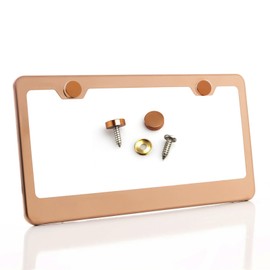 Electric-Plating Color Mirror Polished T304 Stainless Steel License Plate Frame (Rose Gold)