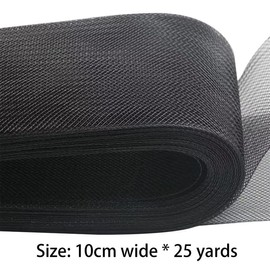 25Yards*10CM Black Polyester Stiff Horsehair Braid Ribbon for Wedding Dress,Boning Sewing