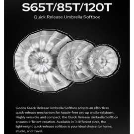 Godox S120T 47.2"/120cm Umbrella Softbox with Diffusers Quick Release, Standard Bowen Mount for Photography Studio Strobe Flash