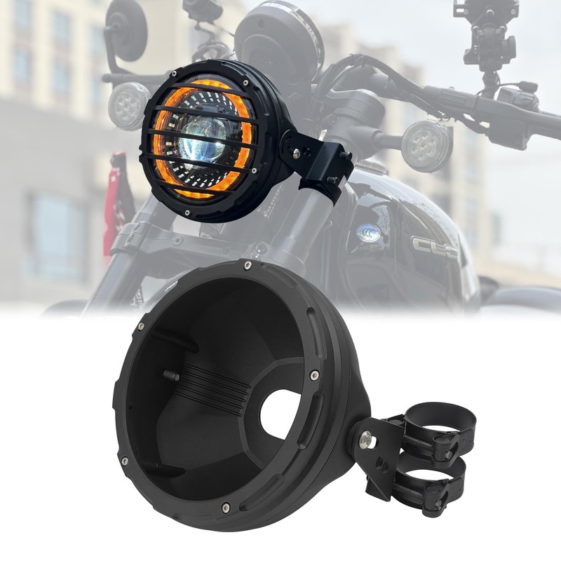 HARPUOU 7 Inch LED Motorcycle Headlight Housing Bucket with Lamp