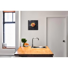 levandeo Wall Clock Aluminium Dibond 30 x 30 cm Clock Aluminium Picture Kitchen Pasta Pasta Pasta Decoration Kitchen Decoration