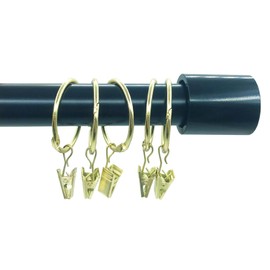 Opening Curtain Rings with Clips 1.5" Inner Diameter 24 Pack Rustproof Metal Hangers Decorative Curtains Vintage Gold TXZWJZ