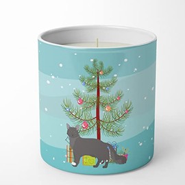 Caroline's Treasures CK4661CDL Nebelung #1 Cat Merry Christmas 10 oz Decorative Soy Candle Nature Soy Wax Essential Oil Home Decor Ideal for Bedroom Kitchen Bath Office Gift, 10 oz