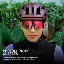 SCVCN Cycling Glasses, Self-tinting for Men and Women, Photochromic Sports Sunglasses, Clear Road Bike Glasses, TR90 Frame, Fast Cycling, MTB Cycling Glasses with UV400 Protection, Sports Glasses for