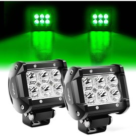 Nilight 4" Led Light Pod Green Spot Driving Fog Light 2PCS 18W Off Road Light